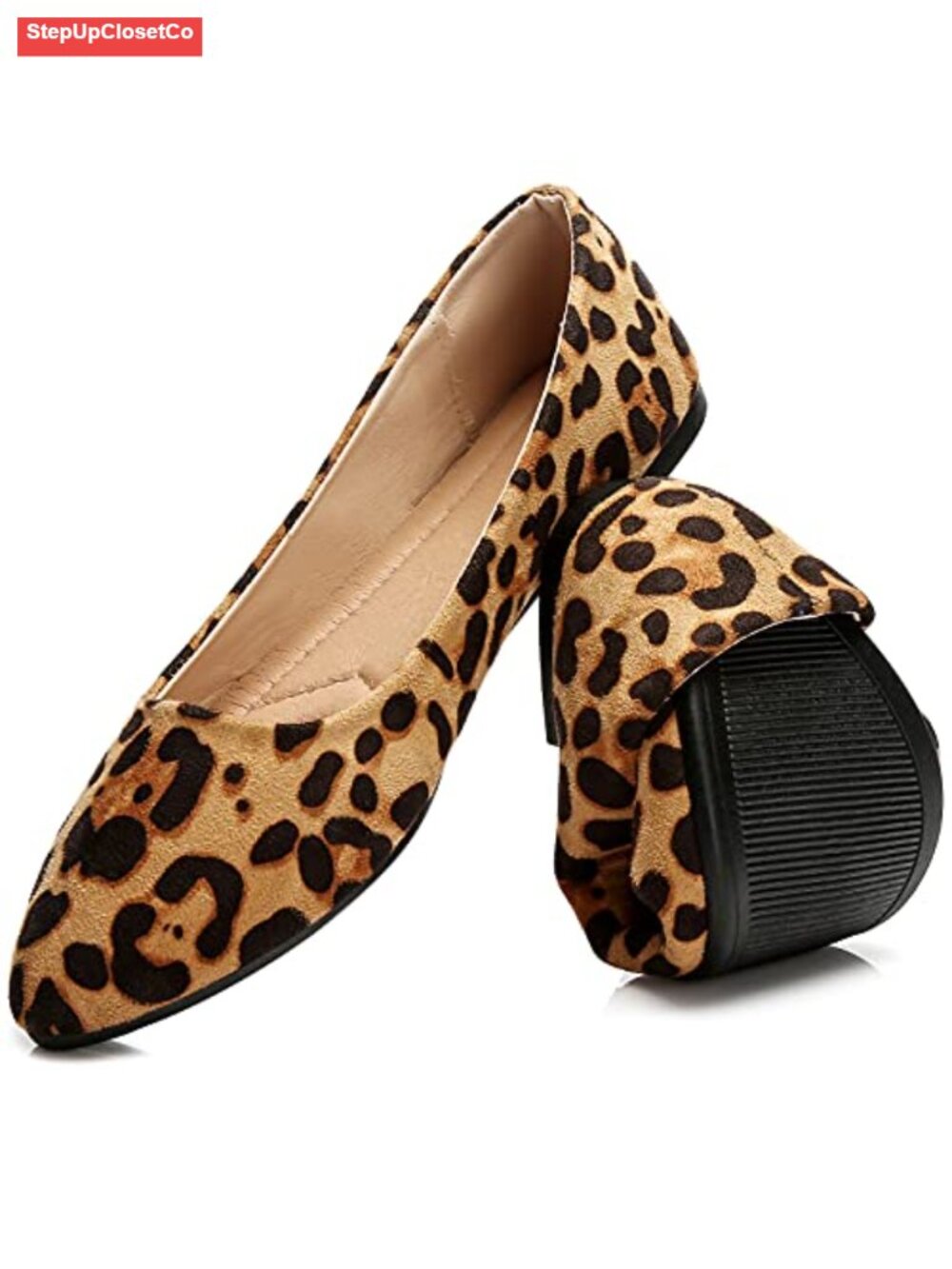 Women's Suede Pointed Toe Ballet Flats Slip-On Dressy Work Shoes